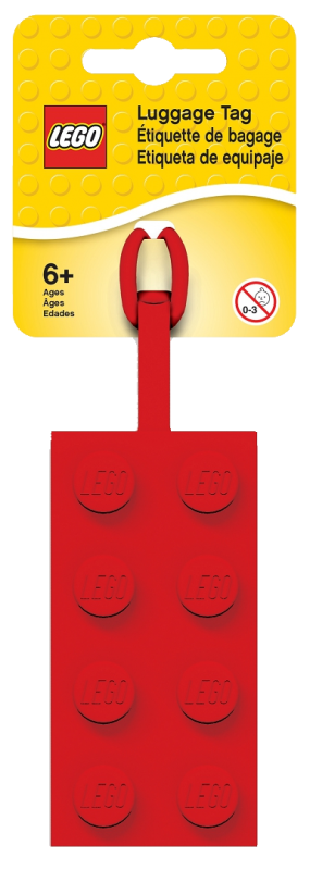 LEGO® Jmenovka na zavazadlo - kostka 2x4 červená