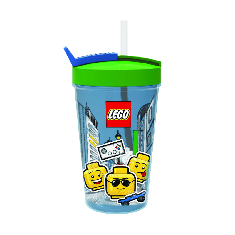 LEGO® Iconic Boy kelímek s brčkem - modrá/zelená