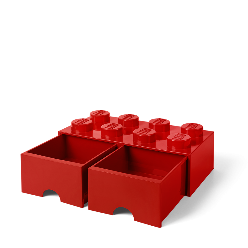 LEGO® úložný box 8 s šuplíky červená