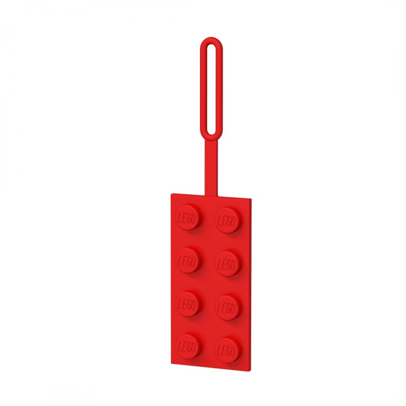LEGO® Jmenovka na zavazadlo - kostka 2x4 červená