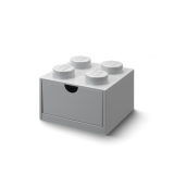 LEGO® stolní box 4 se zásuvkou - šedá